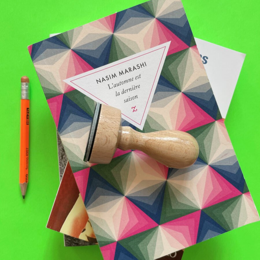 tampon ex libris rond motif ombrage